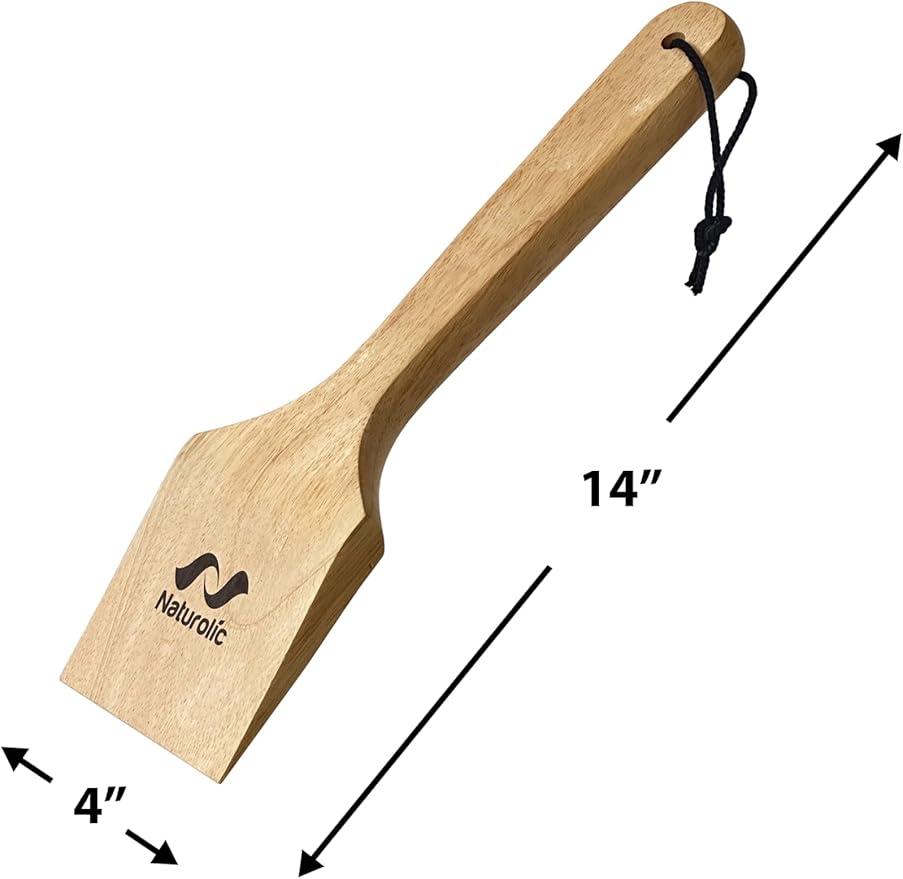 All-Natural Wooden Grill Scraper Tool 18" | Bristle-Free Grill Cleaner for Outdoor Grill | Eco-Friendly BBQ Cleaning Tool for Safe Grate Care