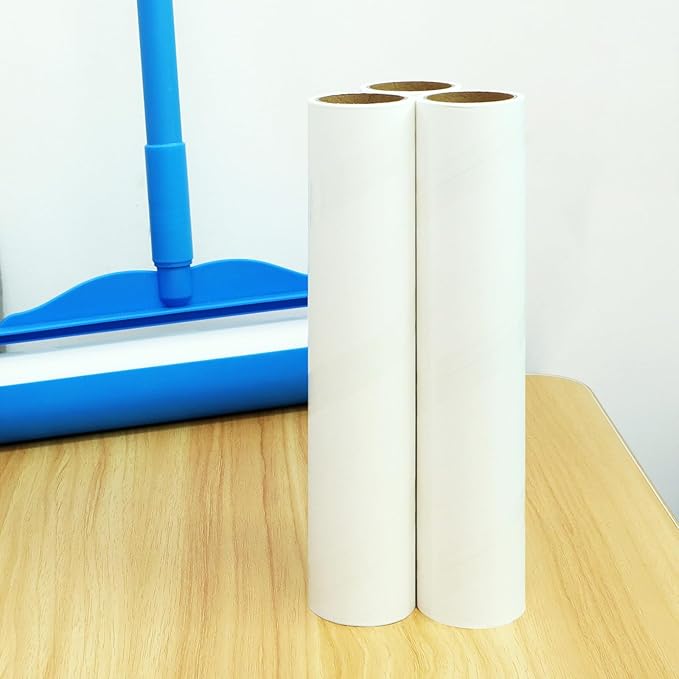 9.45 inch Lint Roller Refills for Floor Lint Roller Replacement 9.4 inch to 9.5 inch Wide Large Floor and Carpet Lint Remover Refills, Pack of 3 Rolls Extra Sticky 180 Sheets Total
