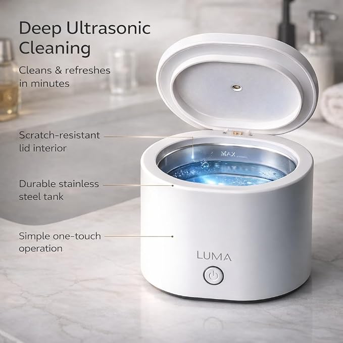 Ultrasonic Cleaner 42kHz | Dental Pod for Retainers, Dentures & Clear Aligners, Mouth Guard Cleaner, Deep Cleaning Sonic, Dental Appliance Cleaner