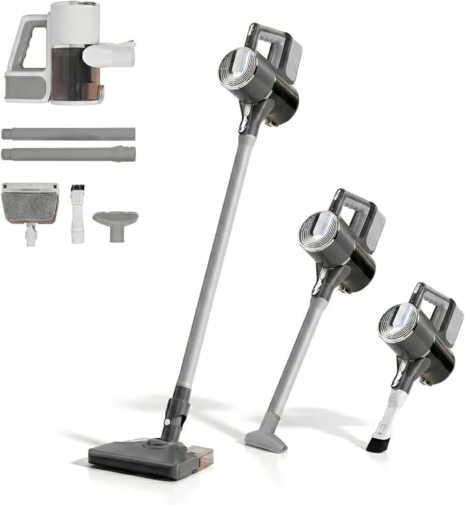 Wet Dry Vacuum Cleaner,Vacuum and Mop All in One，Vacuum Cleaners for Home Up to 45min,45KPA Strong Suction，Anti-Tangle Brush Roll Removable Water Tank for Pet Hair/Carpets/Floors/Car