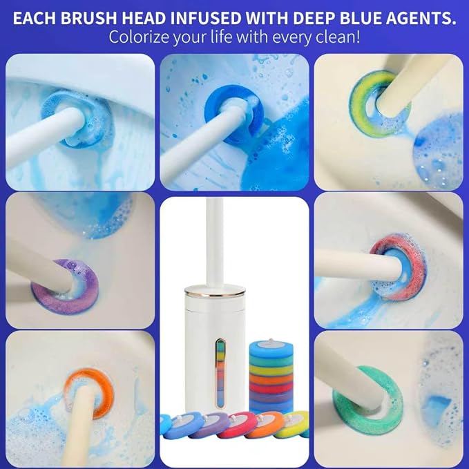 Disposable Toilet Brush Refills, 32 Refills, 2.5 inches | Upgraded 3-Layer Structure, Replacement Toilet Cleaning Brush Heads,Toliet Wand Refills, Apartment, RV Bathroom Cleaning
