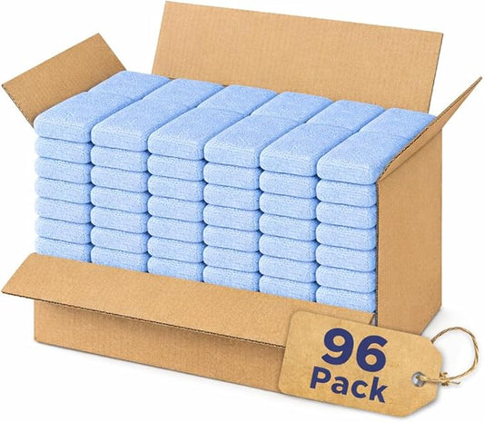 Microfiber Car Wax Applicator Pad, 5" x 3.75" x 1" – Reusable, Scratch-Safe Foam & Plush Microfiber, Washable Detailing Pads (96 Pack)