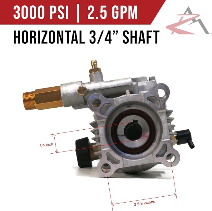 The ROP Shop Himore 3000 PSI Pressure Washer Pump 3/4" | For Karcher K2400HH, G2400HH, Honda GC160