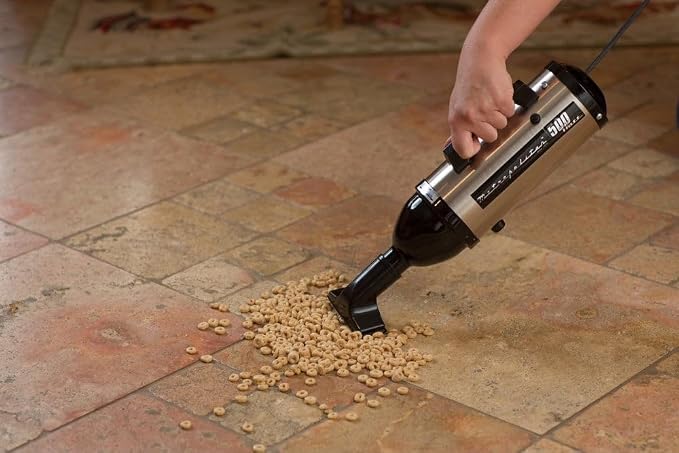 METROVAC Evolution Hand Vacuum - 120V, 504W, All-Steel Construction, Dry Pickup for Easy Cleanups in Home, Office, Car - Satin Nickel/Black