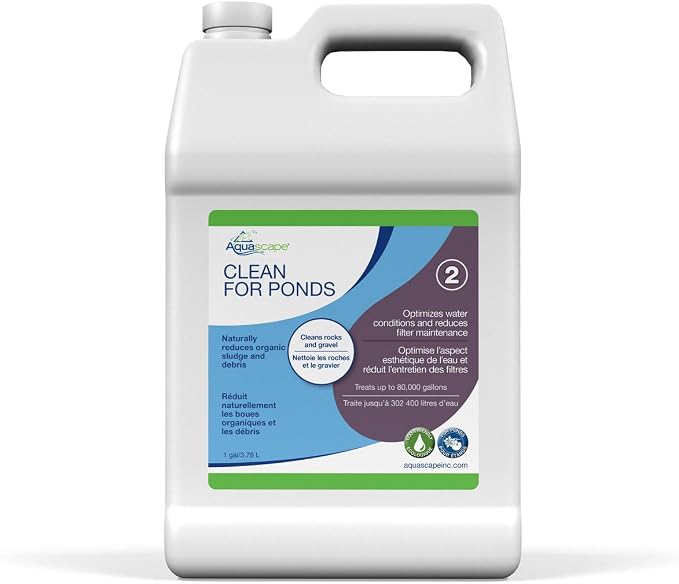 Aquascape Clean Water Treatment for Koi and Fish Ponds, Optimize Water Clearity and Quality, Easy to Use, Powerful Blend of Heterotrophic Bacteria, 1 Gallon / 3.78 L| 96064