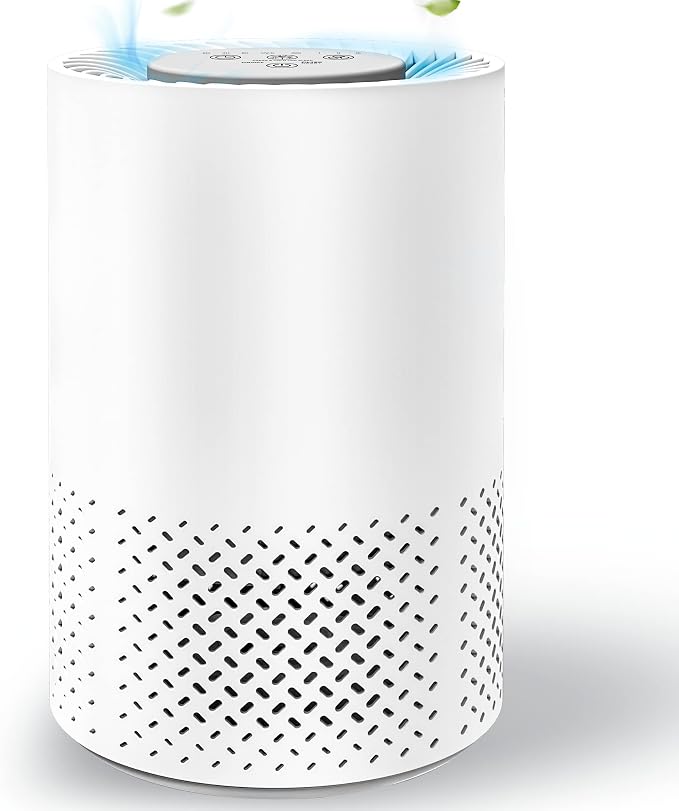 Air Purifier for Home, Baby, Dorm Room - Portable Desktop Air Cleaner for Home - Small HEPA Air Purifier for Bedroom, Baby Room, Dorm, Home Office Desktop with UV light & Ionizer - InvisiClean Stella