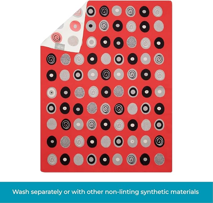 Skoy Kitchen Towel, 1-PK, 100% Recycled Polyester Towel for Dishes, Glassware, Cookware and Hands, Reversible Design, Absorbent Kitchen Towel, 18" x 24",Red