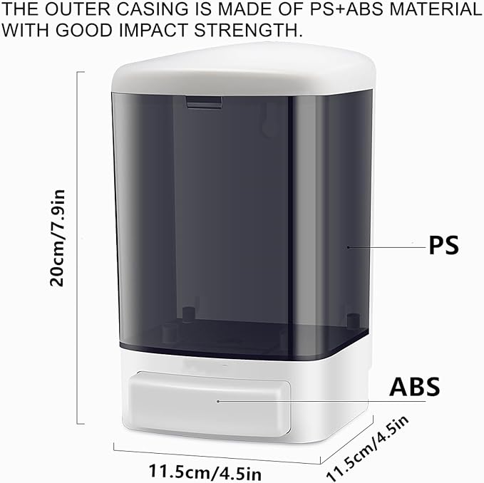 6-Pack Soap Dispenser Wall Mount 1000ml (33.8oz) –Commercial Heavy-Duty Plastic Liquid Dispenser for Soap,Shampoo, Hand Sanitizer– Manual Pump for Bathroom, Kitchen, Restaurant,Hotel (1000ml)