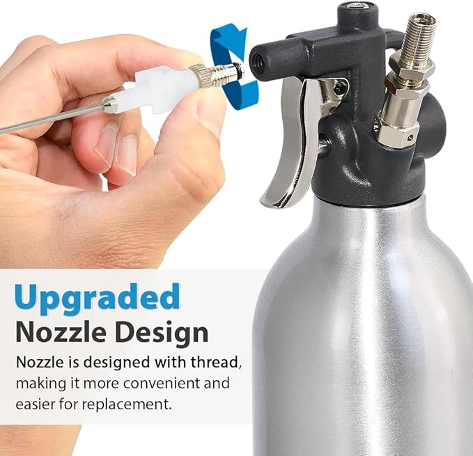 FIRSTINFO A1638Y5(3rd Gen) Patented Lightweight Max. Pressure 140psi / 620ml Thickened Aluminum Canister Refillable High Pressure Aerosol Spray Can/Pneumatic Compressed Air Sprayer