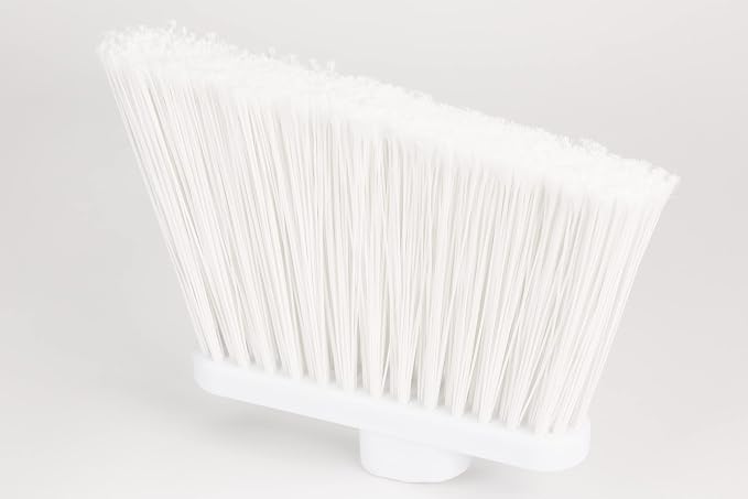 SPARTA 41082EC02 Plastic Color Coded Broom, Flagged Bristles, Long Broom With Angled Head For Large Debris, 56 Inches, White