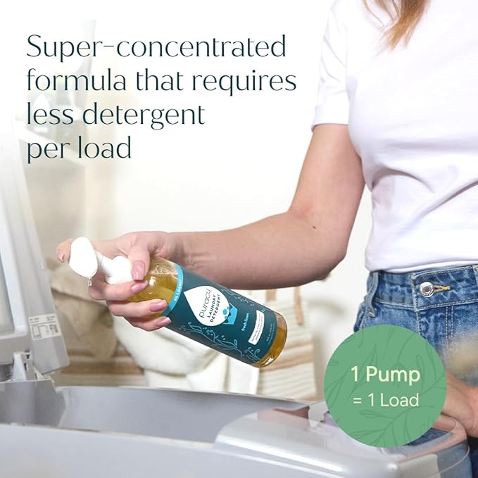 Puracy Laundry Detergent Refill - Enzyme-Powered Liquid Laundry Detergent Concentrate, Natural Laundry Detergent Seen on TikTok, Non-Toxic (Fresh Linen, 48 fl oz, 192 Loads) (Pack of 2)
