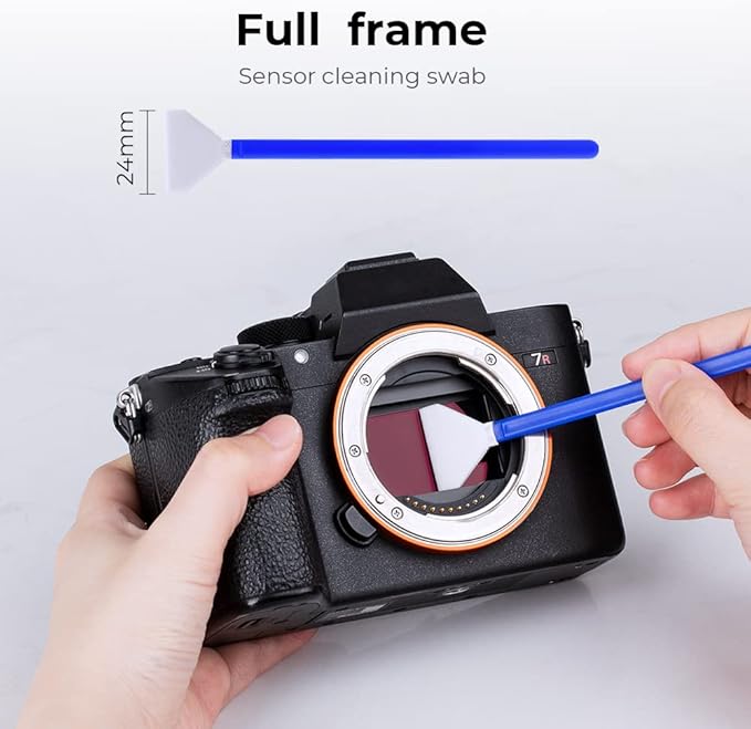 K&F Concept Camera Lens Cleaning Kit - 15ml Sensor Cleaner, Lens Pen Brush, Air Blower, Microfiber Cleaning Cloths & Full-Frame Sensors Cleaning Swabs for DSLR & Mirrorless Cameras