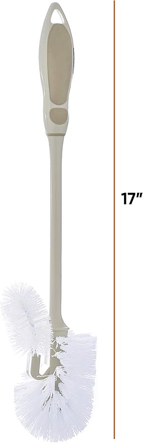 Superio Toilet Brush, Toilet Bowl Cleaning System with Scrubbing Wand, Under Rim Lip Brush for Bathroom