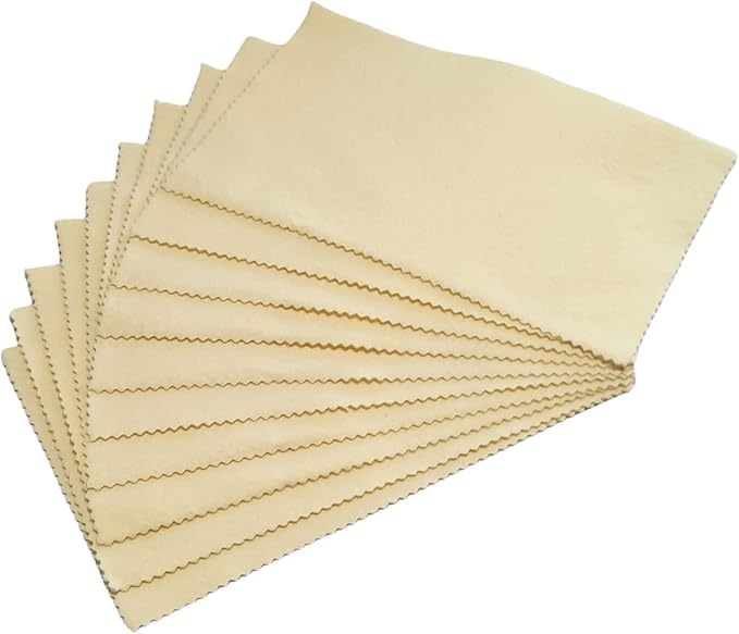 10 Sunshine Silver Polishing Cloth for Sterling Silver, Gold, Brass and Copper Jewelry Polishing Cloth