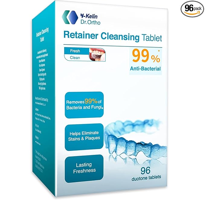 Retainer Cleaner Tablets Invisalign Cleaner Denture Cleaning Tablets,Remove Stains Away,3 Month Nature Supply - Use for Invisible Clear Aligner,Partials Full Dentures,Night Guard,Mouthguard by Y-Kelin