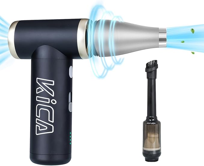 KiCA JetFan 2S Electric Air Duster with Vacuuming Accessory (Black)