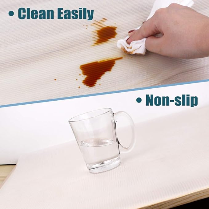 Shelf Liner, Non-Slip Cabinet Liner, Washable Oil-Proof for Kitchen Cabinet, Shelves, Refrigerator, Storage, Desks, 16 Inches x 20 FT, Non Adhesive Drawers Liner… (16 Inches x 20 FT x 2 Rolls)