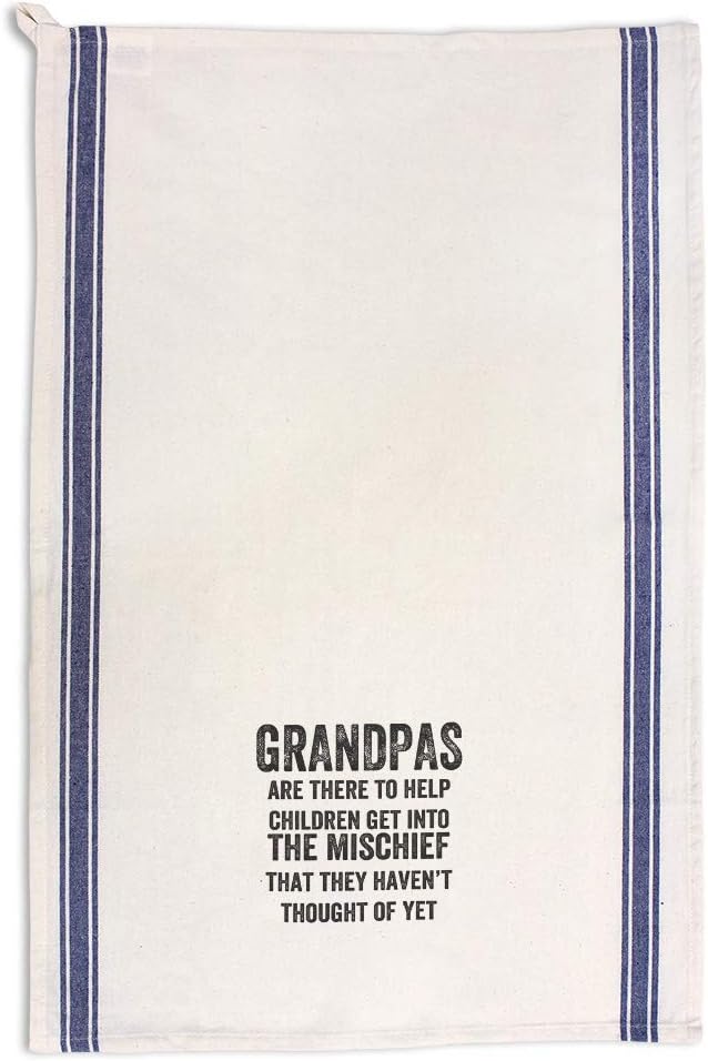 Style In Print Custom Decor Kitchen Towels Grandpas are There to Help Family & Friends Family & Friends Grandpa Grandfather Cleaning Supplies Dish Towels Blue Stripe Design Only