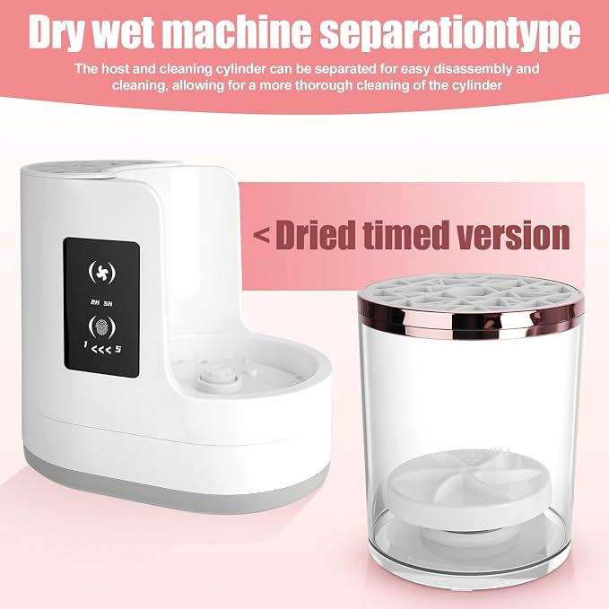 3 IN 1 Electric Makeup Brush Cleaner,Automatic make up brush cleaner machine with Makeup Brush Dryer,Portable USB Deep Cleaning for All Size Beauty Makeup Brush Set,Blush Brush