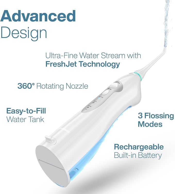 AquaSonic Aqua Flosser - Cordless Rechargeable Water Flosser for Teeth - Waterproof, Portable Oral Irrigator for Dental Cleaning with 5 Jet Tips – Braces Home Travel