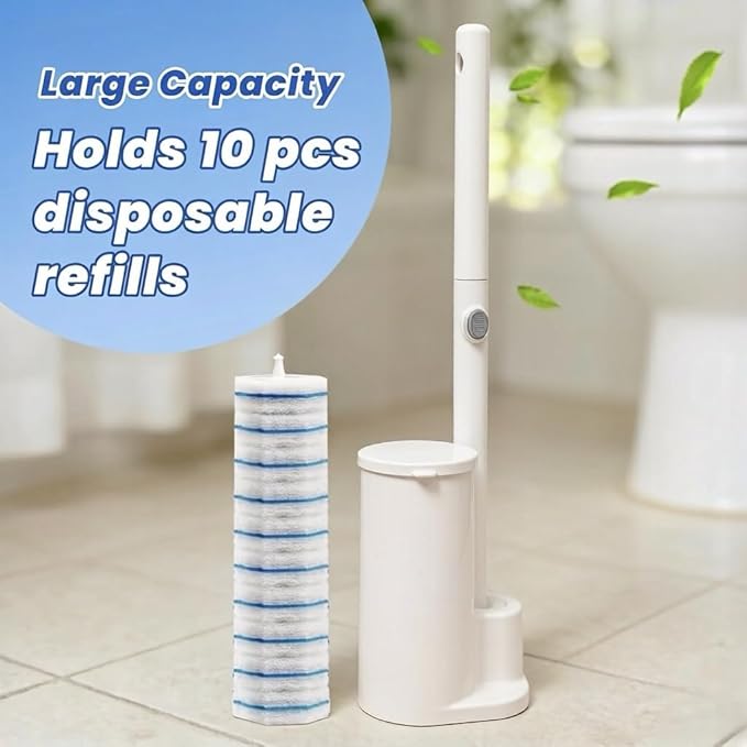 Disposable Toilet Brush Cleaning System with 50pcs Toilet Bowl Wand Refills for Clorox Toilet Bowl Wand Kit,Wall Mounted Disposable Toilet Bowl Brush and Holder Set for Bathroom Cleaning