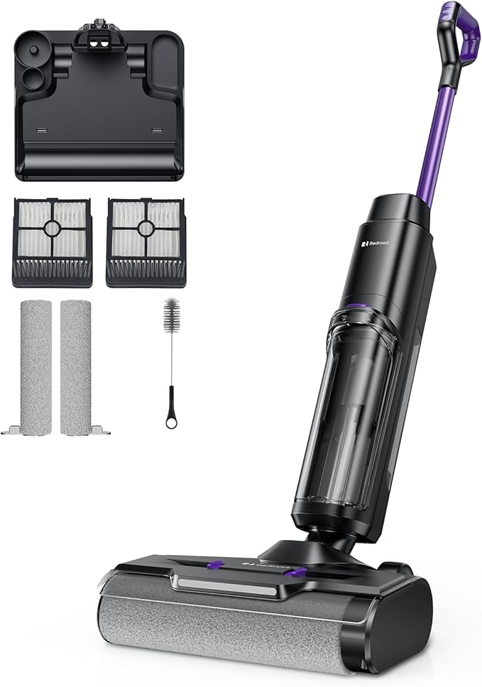 Wet Dry Vacuum Cleaner 16,000Pa,50Mins Runtime Cleaning Area 3,013 ft²,Cordless Vacuum Cleaner, Cordless Vacuum and Mop All in One,for Hard Floors Sticky Messes and Pet Hair,W15 Set
