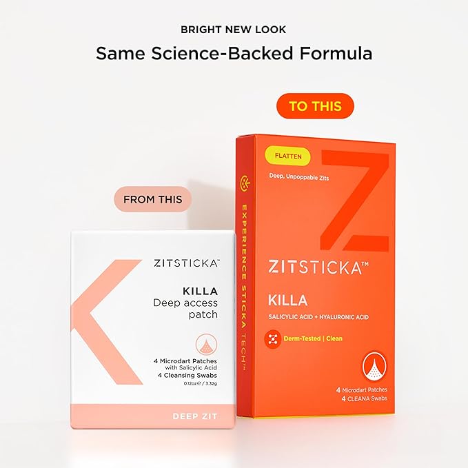 ZitSticka Killa Microdart Pimple Patches for Face - Most Potent Pimple Patch with Fast-Acting Microdarts - For Deep, Early-Stage Zits with Salicylic Acid - Regular 20 Count with Cleaning Swab