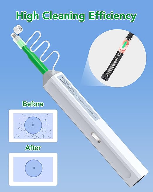 6PCS One Click Fiber Cleaner Pen, SC/FC/ST Fiber Optic Cleaning Pen, 2.5mm Ferrule Connectors Fiber Cleaner Over 800 Times with Added Protection Case