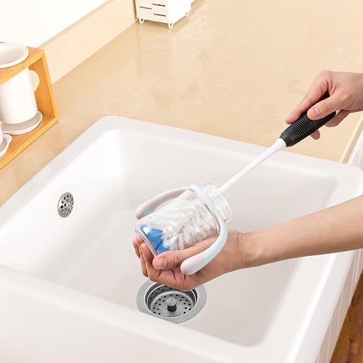 Amazer 2 Pack Scrub Brush and 2 Pack Bottle Cleaner Brushes