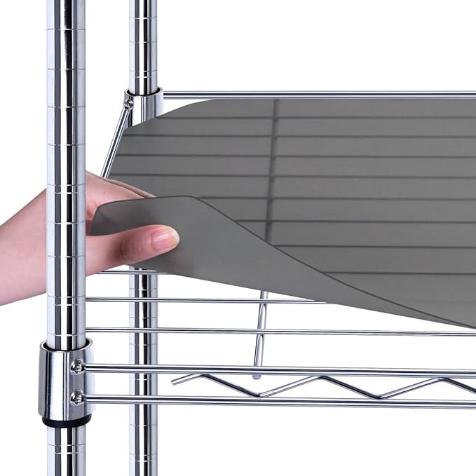 BRIAN & DANY Wire Shelf Liner 18" X 48", Heavy Duty Shelf Liners for Wire Shelving, Waterproof Protector Mats, Set of 5, Charcoal