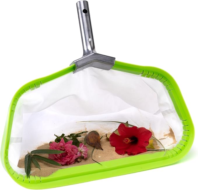Ultra Fine Mesh Pool Skimmer Net for Cleaning Pollen Scum, Reinforced Leaf Rake with Aluminum Frame