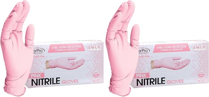 ForPro Disposable Nitrile Gloves, Chemical Resistant, Powder-Free, Latex-Free, Non-Sterile, Food Safe, 4 Mil