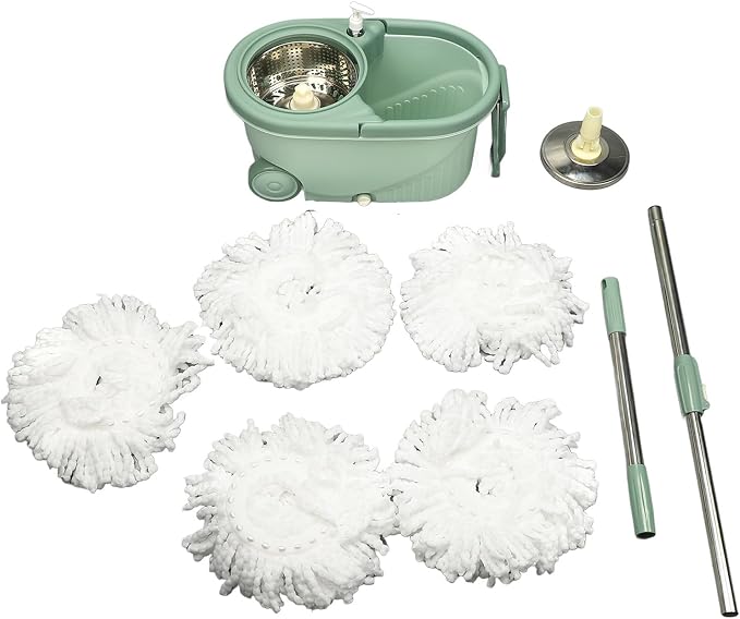 Spin Mop Bucket Floor Kit System Double Drive Washable Reusable Labor Saving Home Office