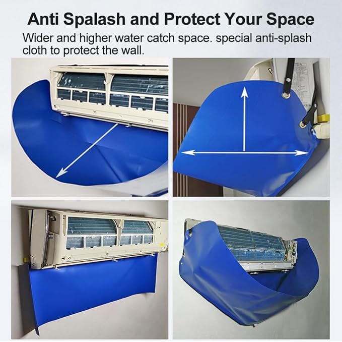 Ac Cleaning Bag with Wall Protection Cloth, Professional Mini Split Cleaning Bag, Split Ac Unit Cleaning Bag, Ac Cleaning Kit, Air Conditioner Cleaning Cover Bag