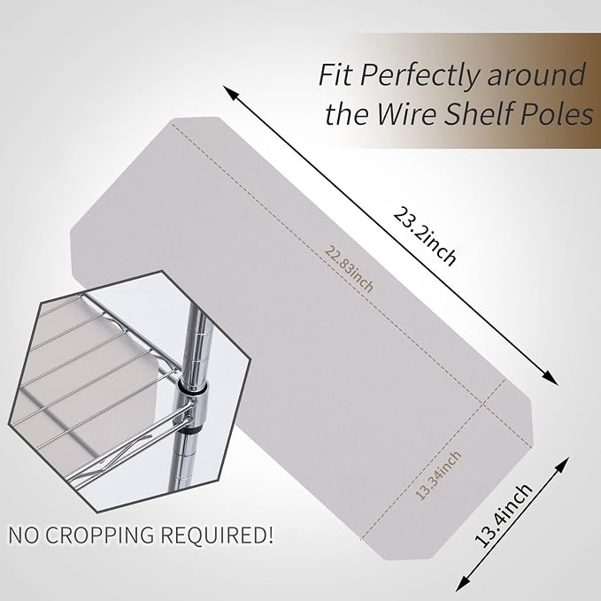 Poofzy Wire Shelf Liner 14" X 24", Non-Adhesive Plastic Shelf Liners for Wire Shelving, Waterproof Protector Mats (3PK, Gray)