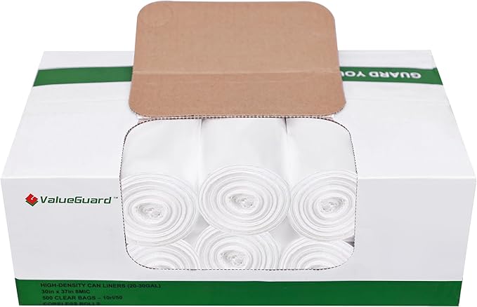 Trash Can Liner - Wholesale 500 Count Garbage Bags on Perforated Roll 20-30 Gallon Multipurpose for Office Bathrooms Business Home Commercial and Industrial Needs