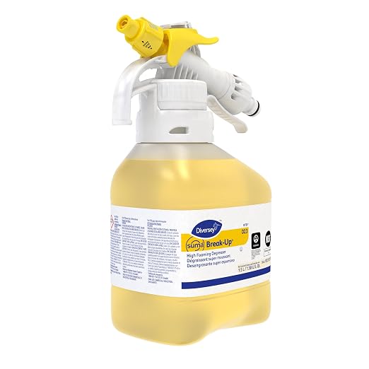 Diversey 93313117 SUMA Break-Up High Foaming Degreaser, Cleans Floors, Walls & Food Contact Surfaces, Concentrate, Ready-to-Dispense RTD Spray, 1.5-Liter
