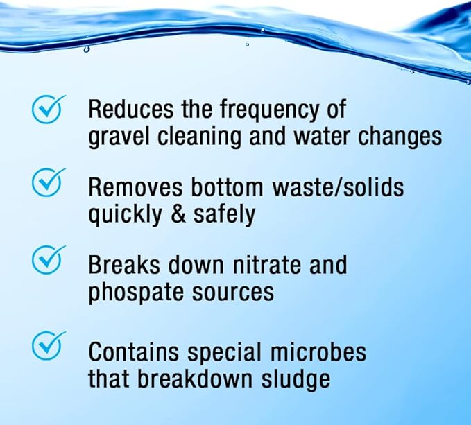 MICROBE-LIFT Gravel & Substrate Cleaner for Saltwater Aquarium and Freshwater Tanks, Tank Cleaner and Aquarium Water Conditioner, Clarifies Water, Reduces Sludge, Aquarium Supplies, 64 Ounces (GSC64)