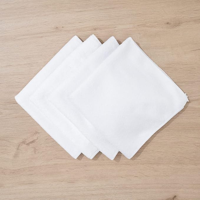 Restaurantware Clean Tek Professional 16 x 16 Inch Cleaning Cloths 100 Lint Free Microfiber Towels - Highly Absorbent Non Abrasive White Microfiber Cleaning Rags Reusable For All Purpose Use