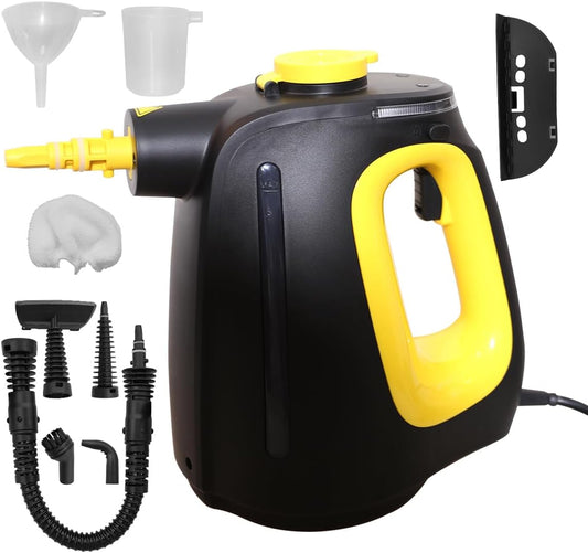 Handheld Steam Cleaner 1350W High Power with 9 Piece with Safety Lock Multi-Purpose Steamer for Home Use Multi-Surface Natural Steam Cleaner for Furniture,Upholstery, Car, Floor