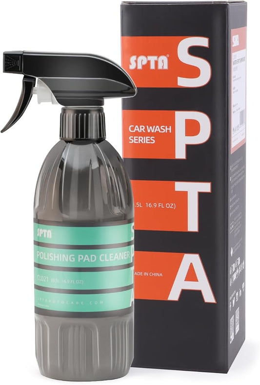Microfiber Towel and Wool,Foam Pad Cleaner, SPAT 16oz 500ml Microfiber and Foam Pad Cleaner, Removes Polish, Wax, and Sealant Residue, Restores Your Car Cleaning Cloths' Effectiveness -CL021