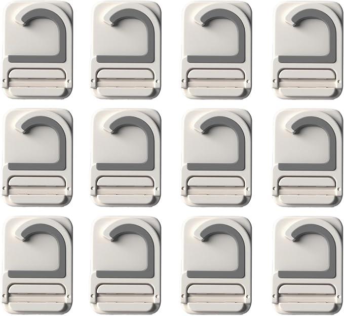 12Pack Broom Holder Wall Mount, Damage Free Hanging Wall Mount Broom and Mop Holder, Household Cleaning Organizer for Organization and Storage, Holds up to 6 lb