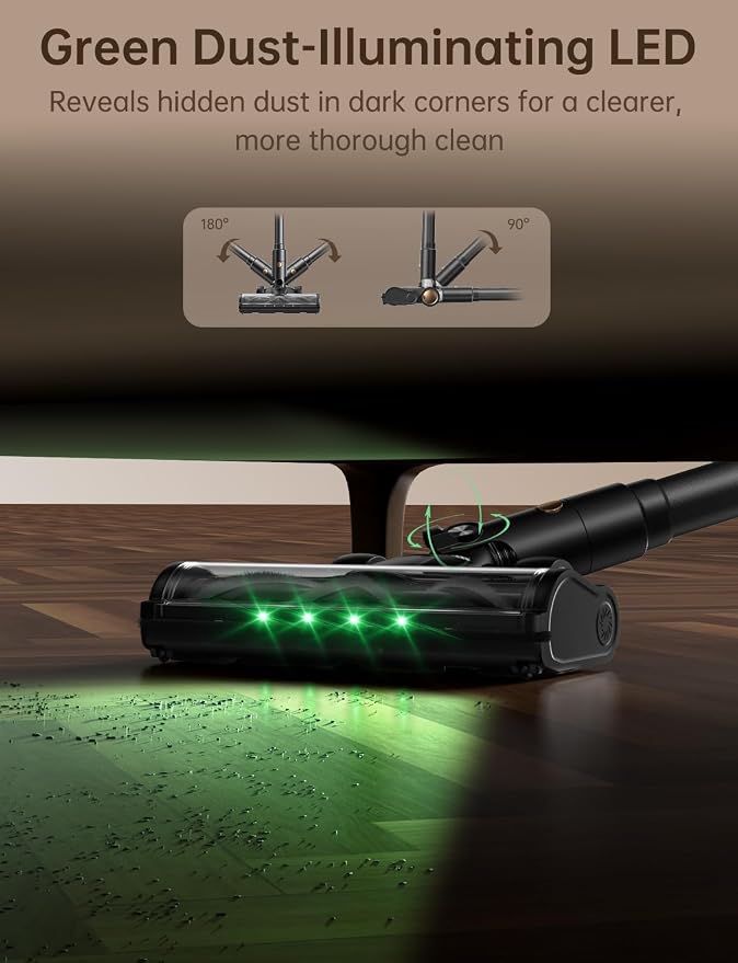 OXVAC Cordless Vacuum Cleaner 600W/58KPa, Self-Standing Stick Vacuum with 65-Min Runtime & Removable Battery, Self-Cleaning Filtration, Tangle-Free for Pet Hair, Carpets, Hard Floors & Daily Cleaning