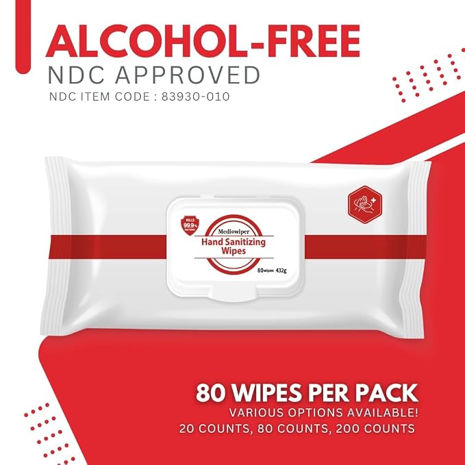Mediwiper 500 Wipes (20Count*25Pack) Alcohol-Free Sanitizing Wipes Multi-surface Cleaner Large Unscented Wet Wipes Bulk, Hand Wipe Cleaning Cloth for School Business