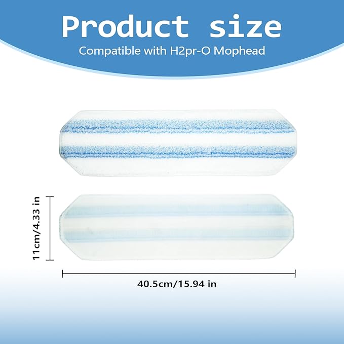 Pure Realm 6 Pack Mop Replacement Pads for Ocedar H2prO Flat Mop System, Washable and Reusable Handle Pads Refills for Floor Cleaning