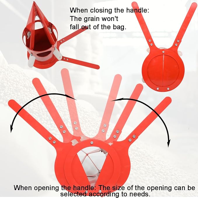 Big Bag Dispenser Bulk Bag Unloader – Heavy Duty Feed Unloader Tool for Animal Feed, Grain, Fertilizer – Rust-Resistant, Portable for Farm, Warehouse, Home Use (Red)