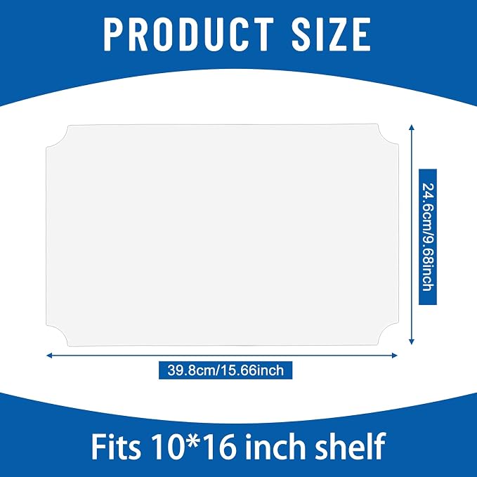 Frienda Set of 5 Wire Shelf Liner 10 x 16 Inch Heavy Duty Waterproof Shelf Liners for Wire Shelving, Non Adhesive Plastic Mat for Metal Rack Kitchen Shelves, Shoe Rack(Clear)