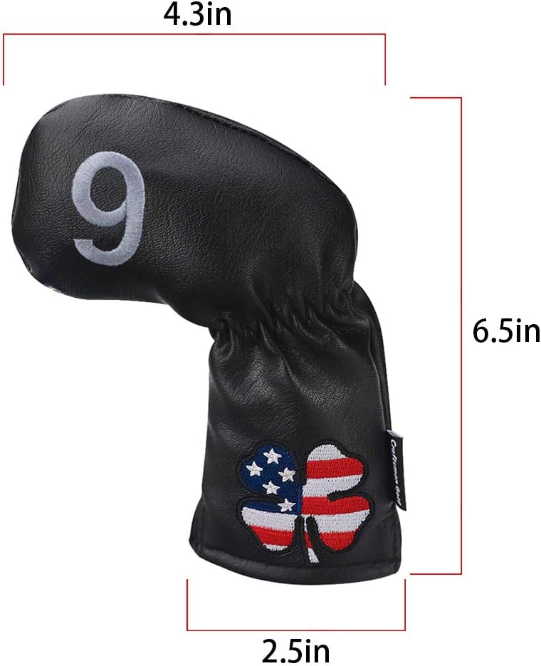 CRAFTSMAN GOLF 11pcs /Set USA US Flag Clover Leather Left Right Black White Green Dark Blue Iron Covers Headcover Also Available for Custom Version with Your Name
