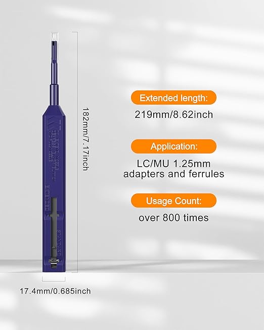 One Click Fiber Cleaner Pen, SC/FC/ST Fiber Optic Cleaning Pen, 2.5mm Ferrule Connectors Fiber Cleaner Over 800 Times with Added Protection Case