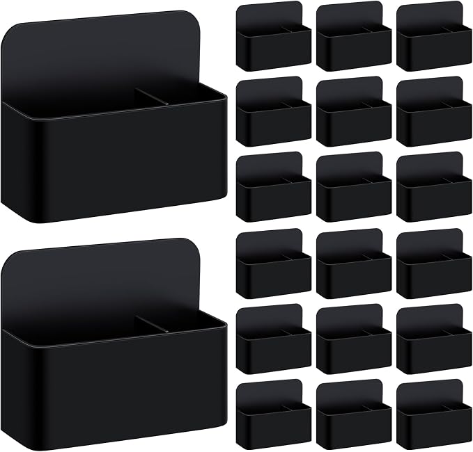 Colarr 20 Pack Magnetic Dry Erase Marker Holder Bulk Whiteboard Magnetic Marker Holder Pen Pencil Organizer for Classroom Whiteboard Refrigerator Locker Storage (Black)